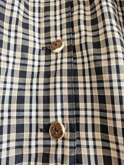 Robe longue à carreaux en coton - S