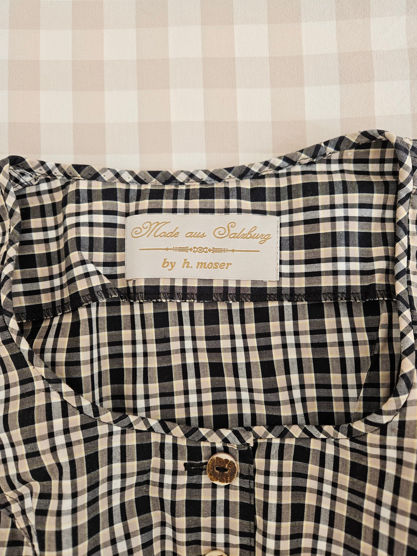 Robe longue à carreaux en coton - S