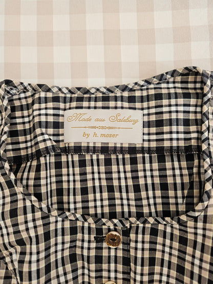 Robe longue à carreaux en coton - S