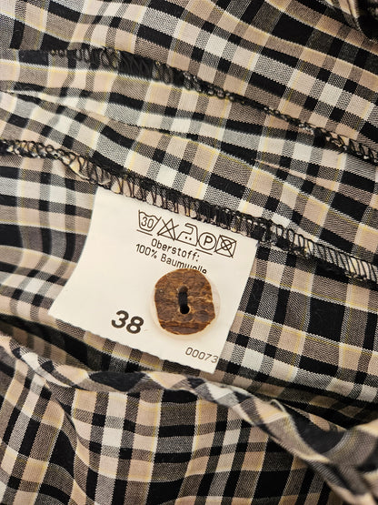 Robe longue à carreaux en coton - S