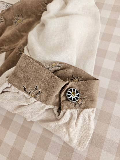 Robe longue corset en lin crème - M