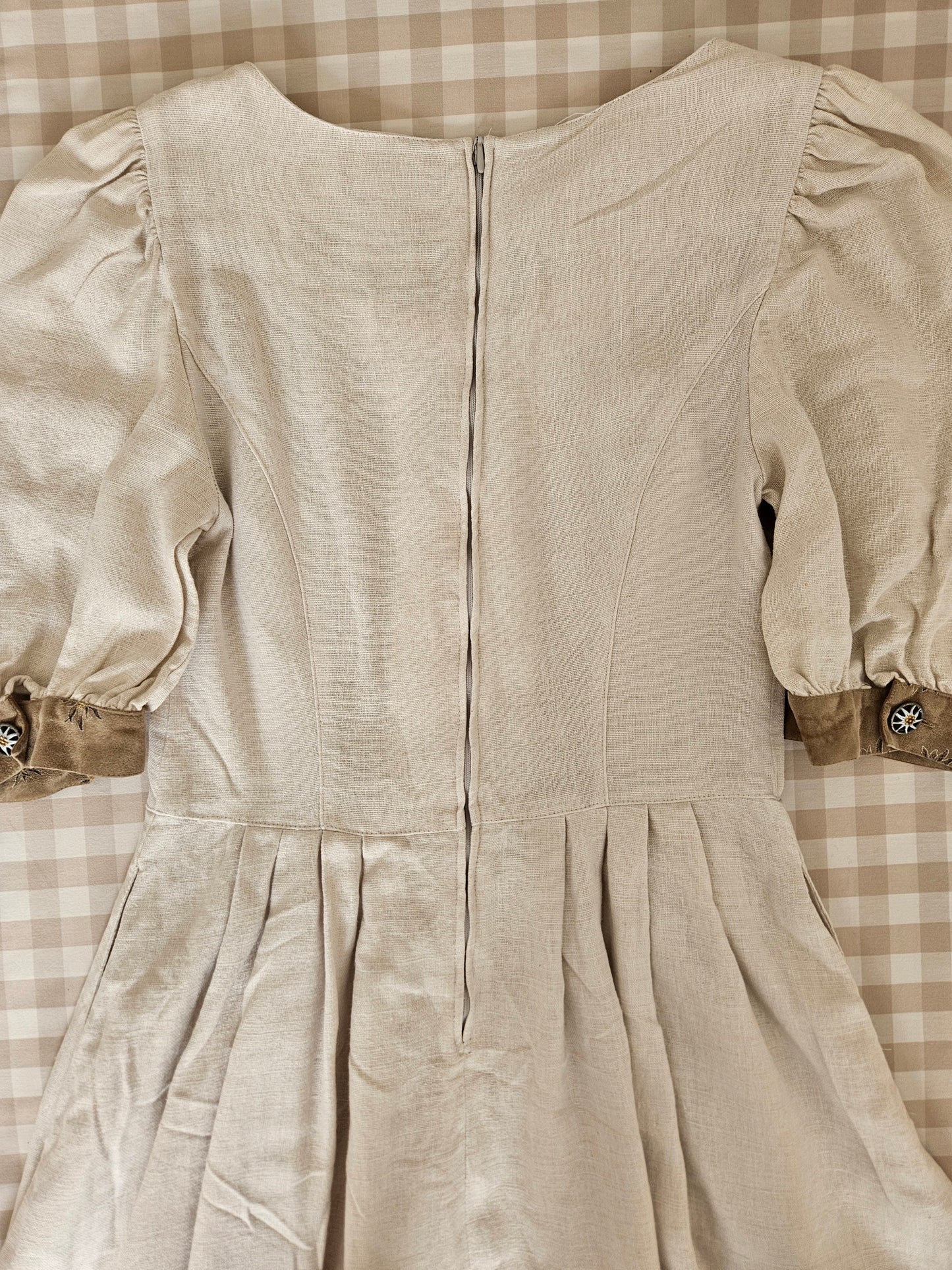 Robe longue corset en lin crème - M