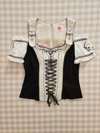 Top corset brodé à lacets - XS/S