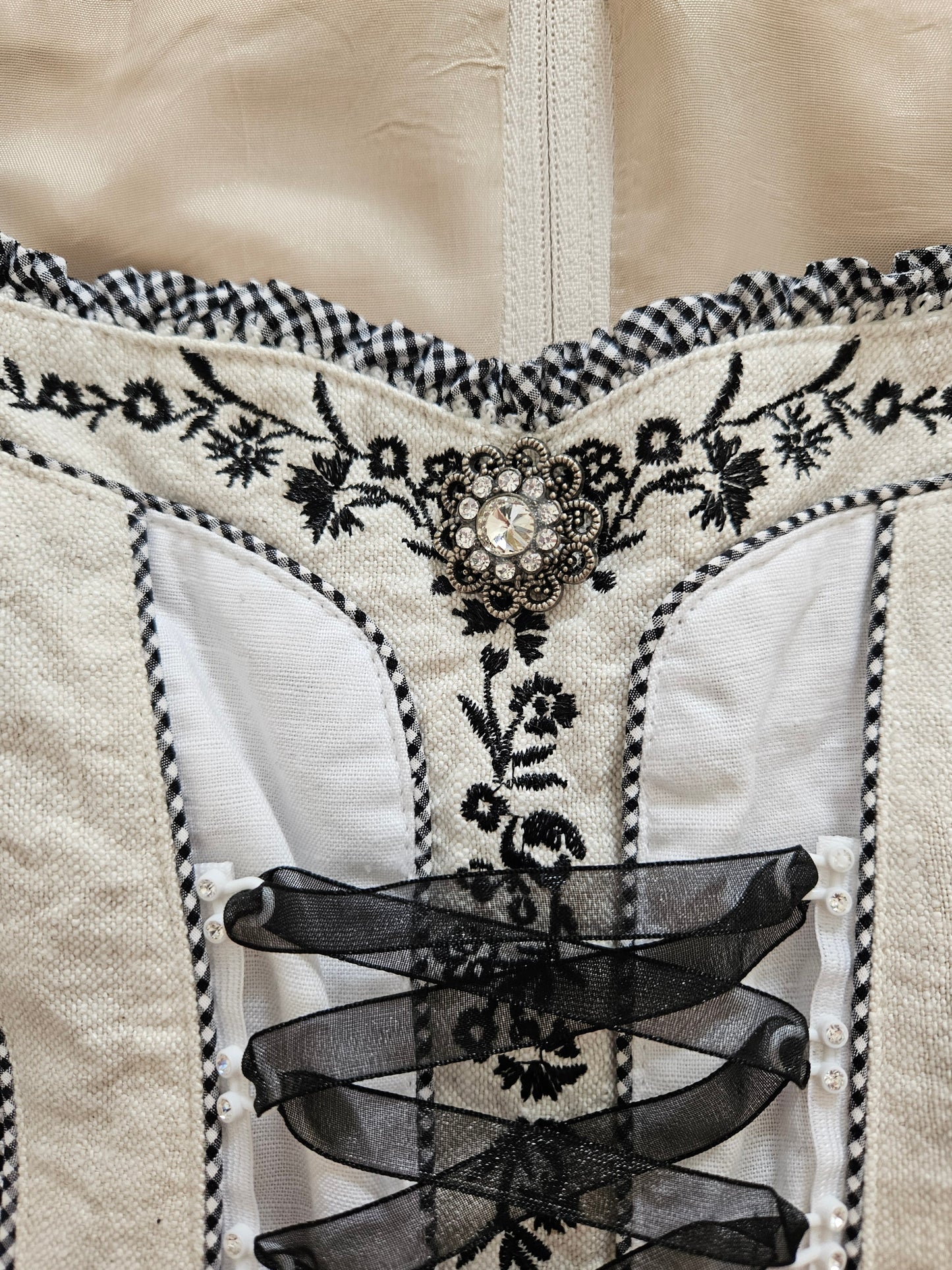 Top corset brodé à lacets - XS/S