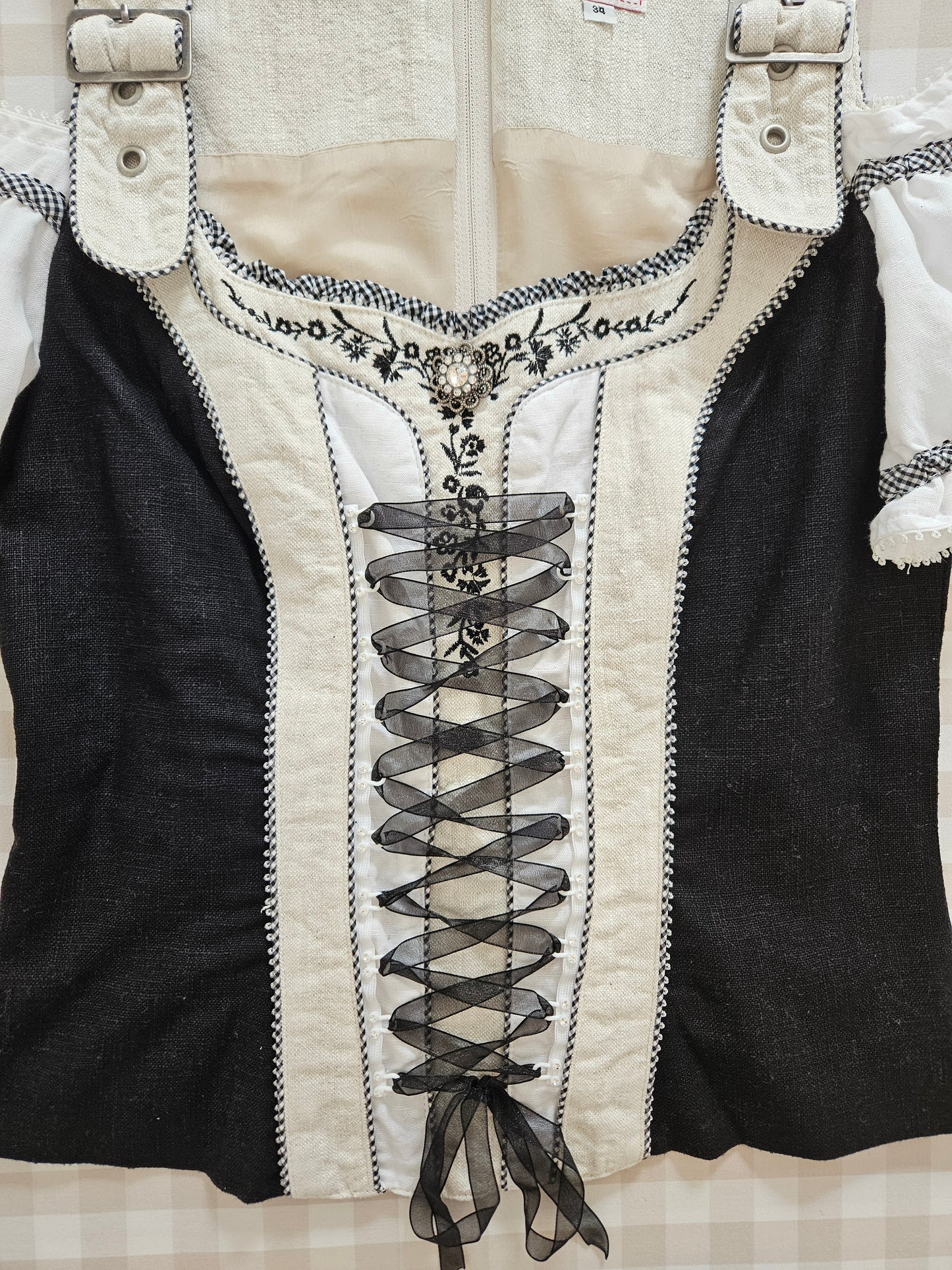 Top corset brodé à lacets - XS/S
