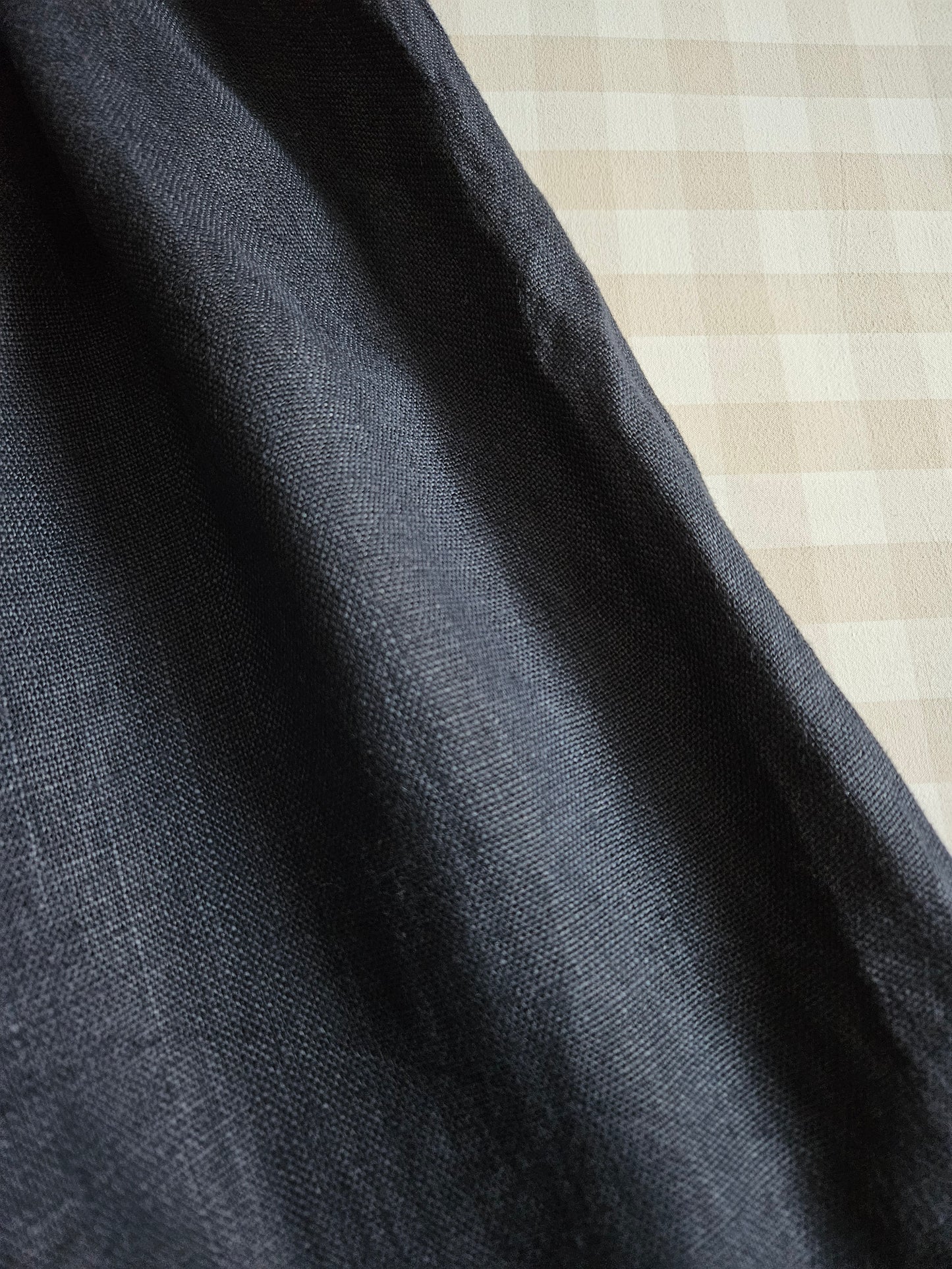 Robe longue bleue en lin - M