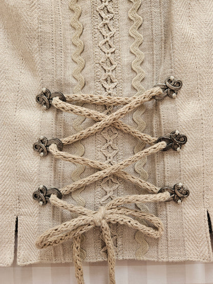 Haut à lacets en lin beige - S/M