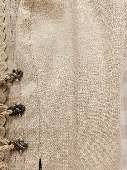 Haut à lacets en lin beige - S/M