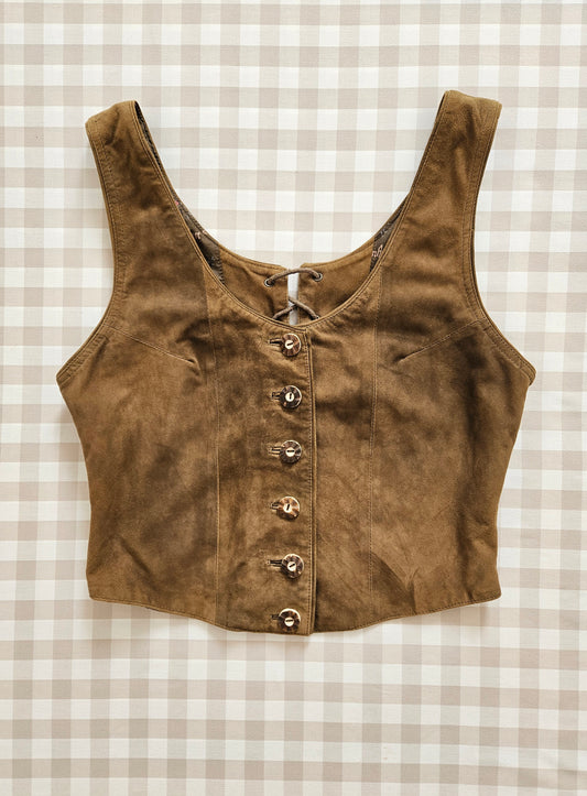 Corset marron en cuir - M/L
