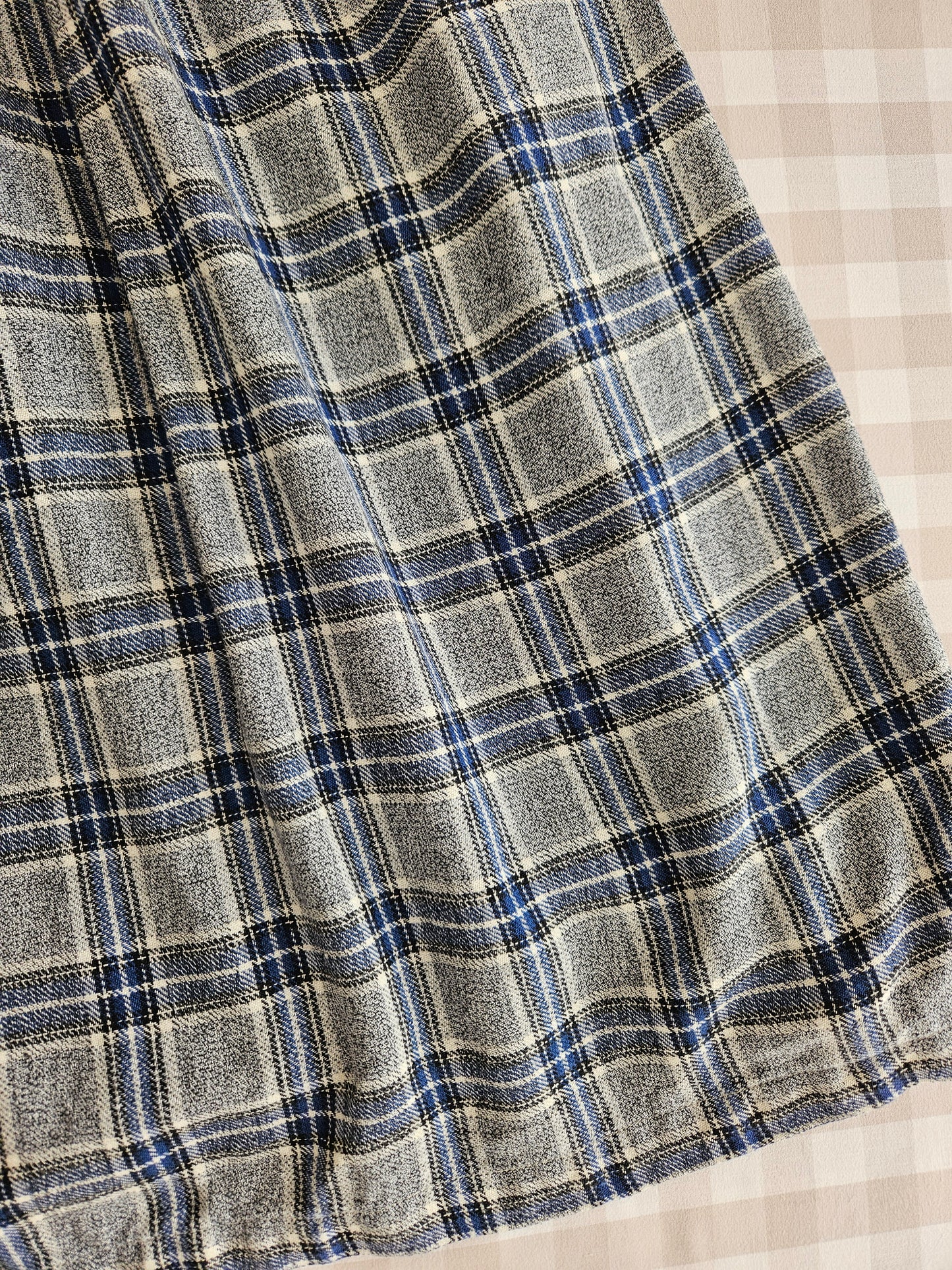 Robe à carreaux en coton vintage - S