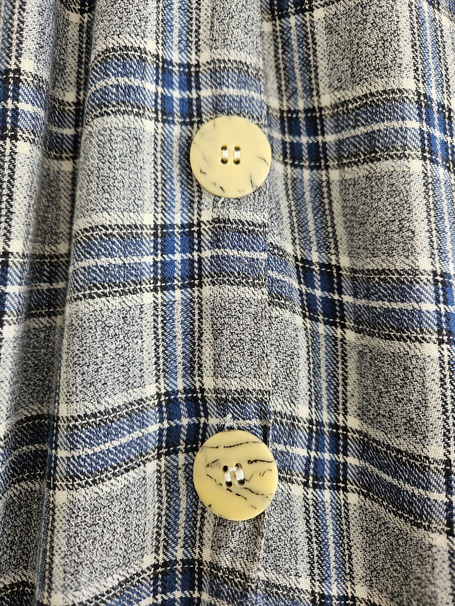 Robe à carreaux en coton vintage - S