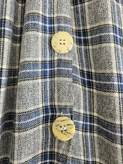 Robe à carreaux en coton vintage - S