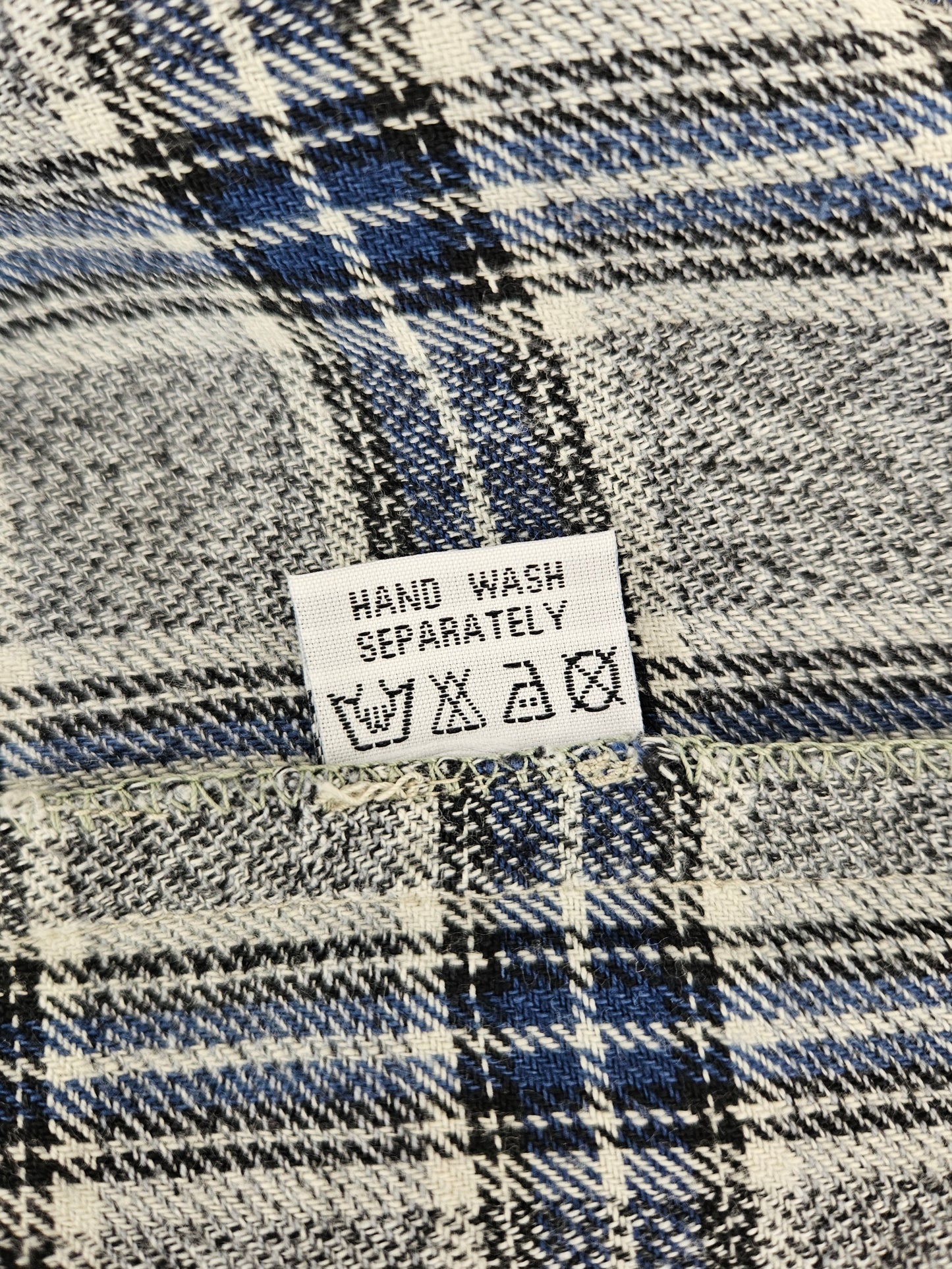 Robe à carreaux en coton vintage - S