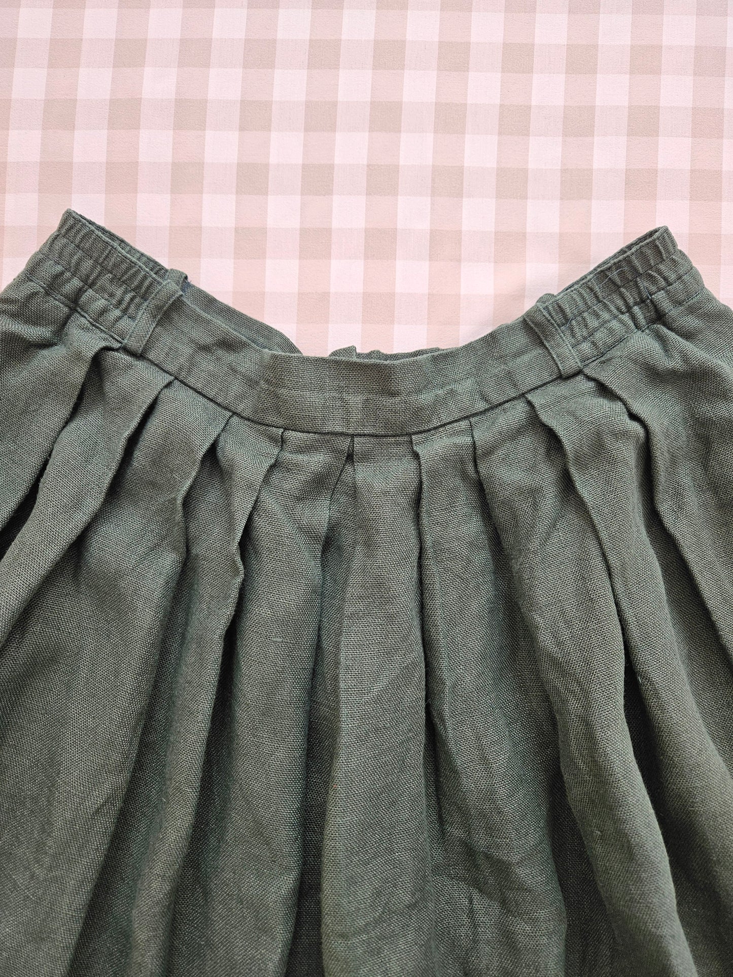 Jupe longue verte 100% lin - L