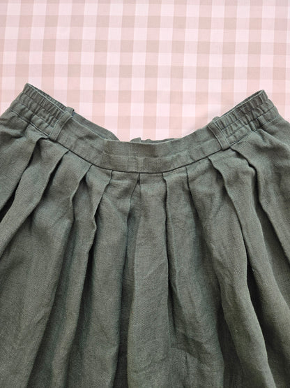 Jupe longue verte 100% lin - L