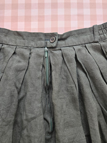 Jupe longue verte 100% lin - L