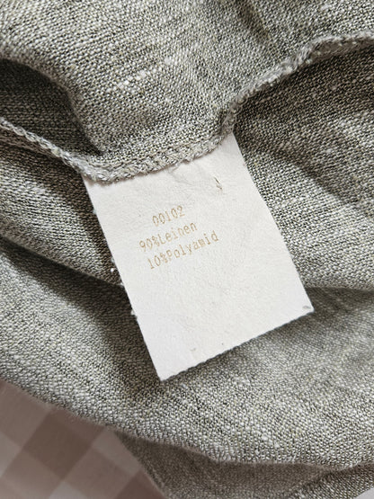 Haut en lin gris à laçage vintage style medieval - M