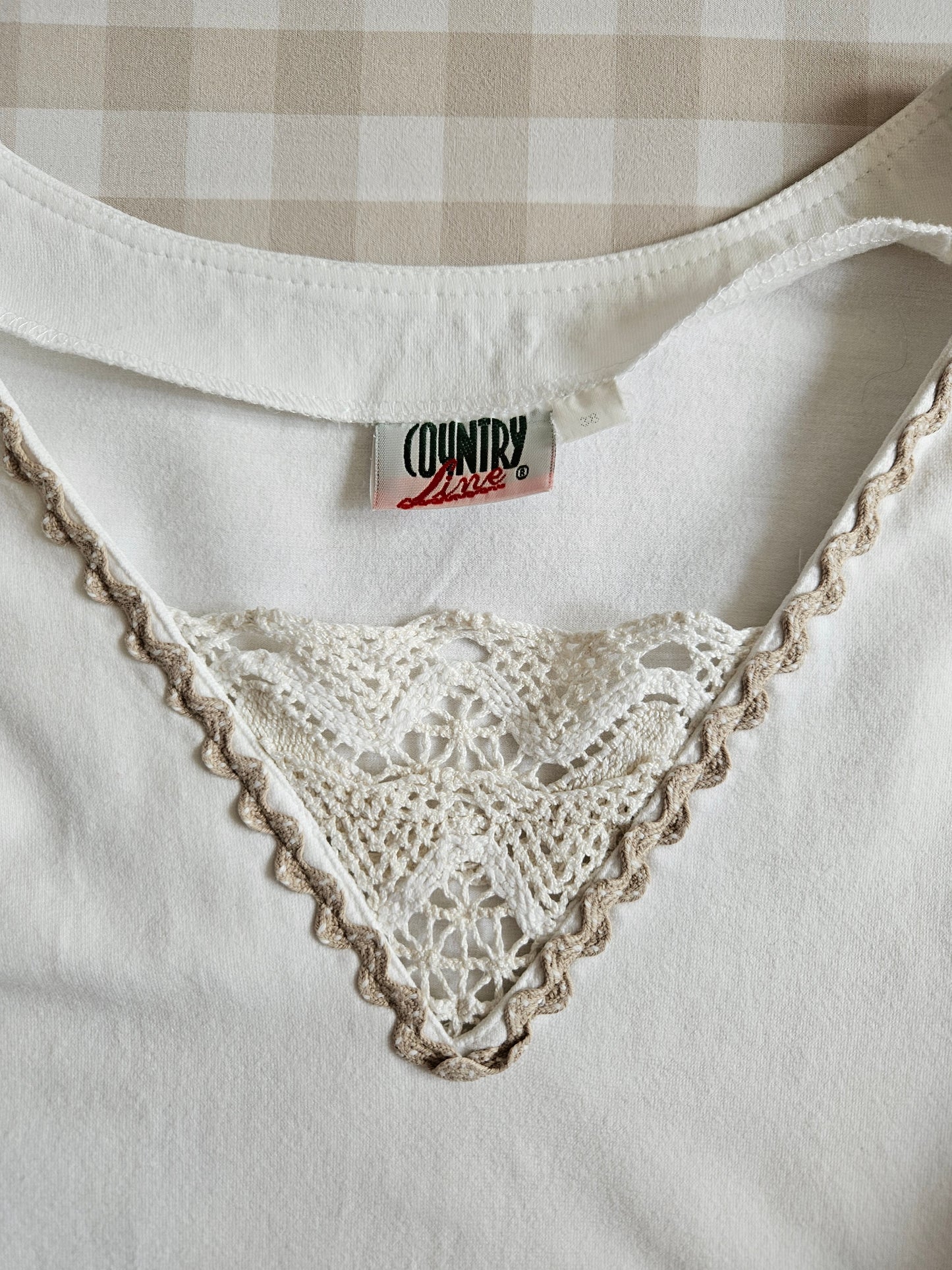 Haut blanc à manches bouffantes - S/M