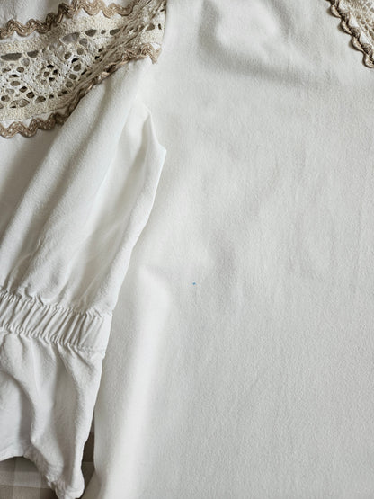 Haut blanc à manches bouffantes - S/M