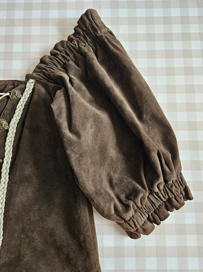 Top corset à lacets 100% cuir - XXL