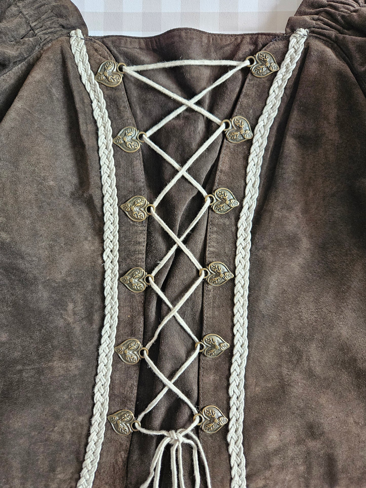 Top corset à lacets 100% cuir - XXL