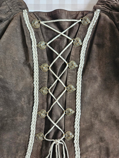 Top corset à lacets 100% cuir - XXL