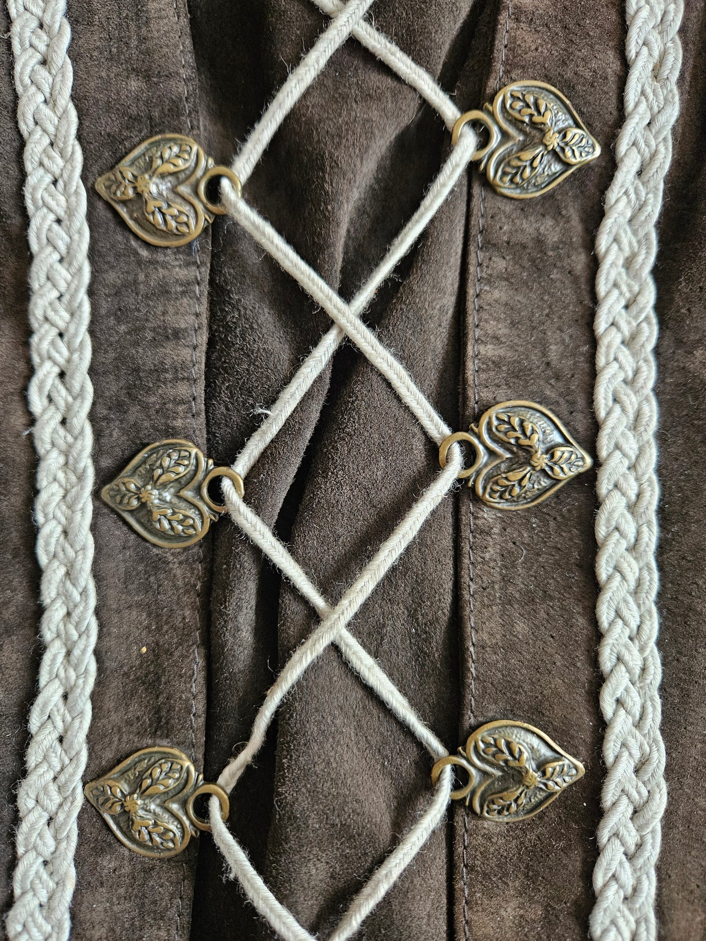 Top corset à lacets 100% cuir - XXL