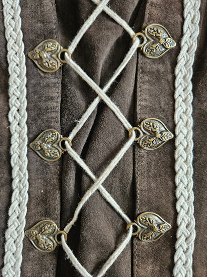 Top corset à lacets 100% cuir - XXL