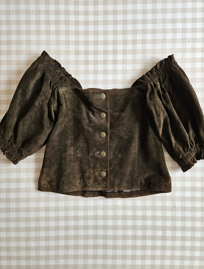 Top corset à lacets 100% cuir - XXL