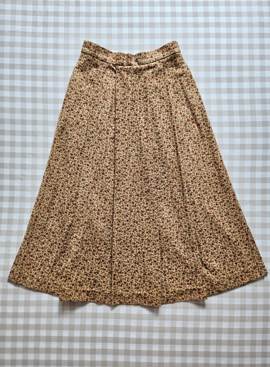 Jupe longue beige fleurie cottagecore - XS