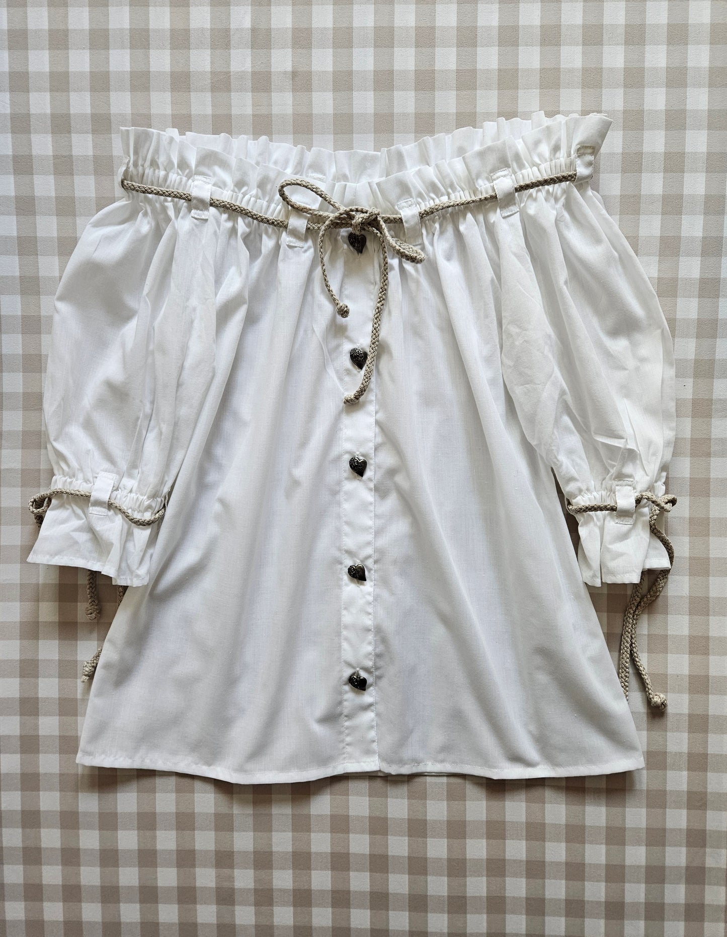 Blouse vintage à manches bouffantes - M