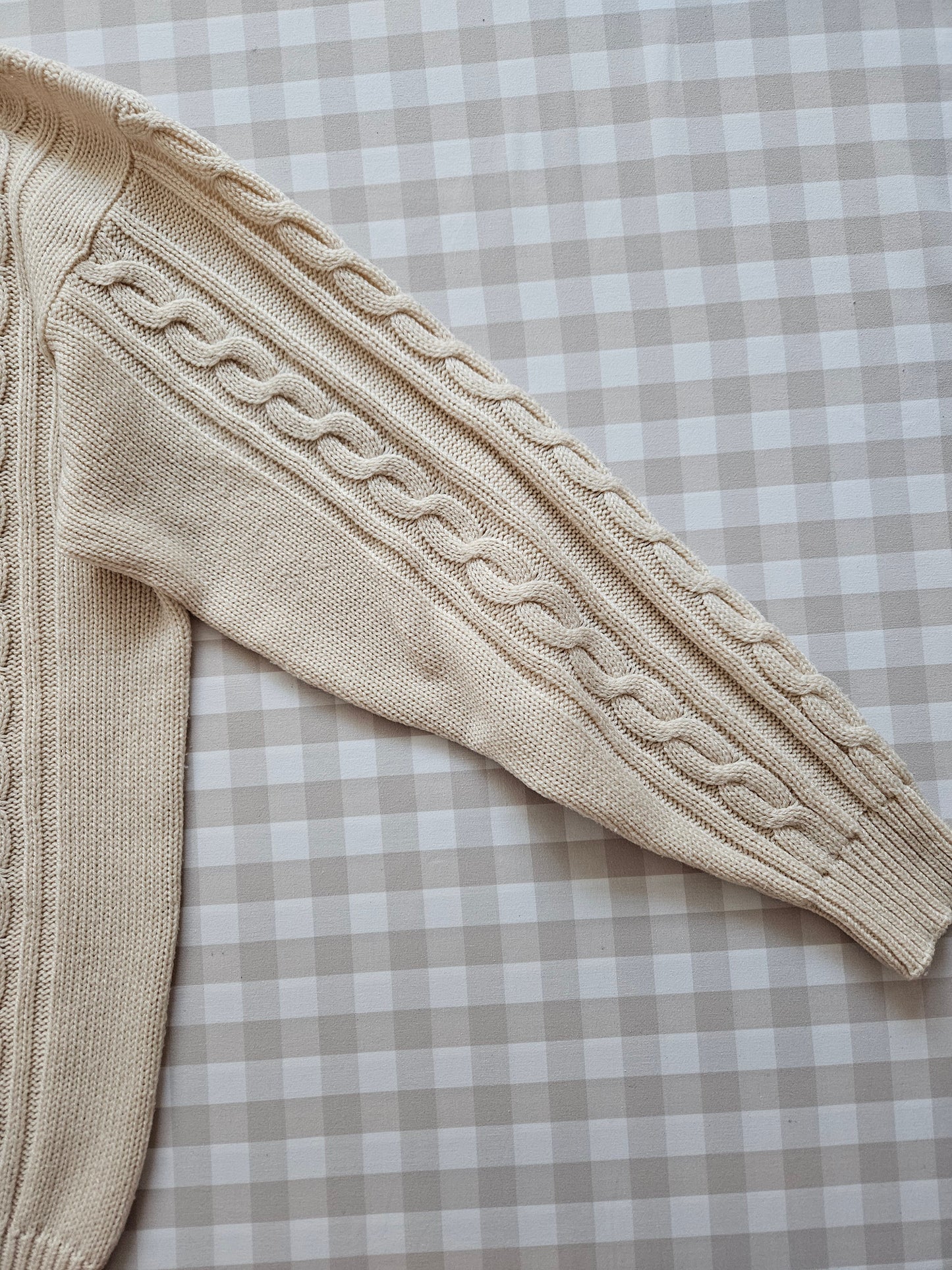 Cardigan beige brodé fleurs - S/M