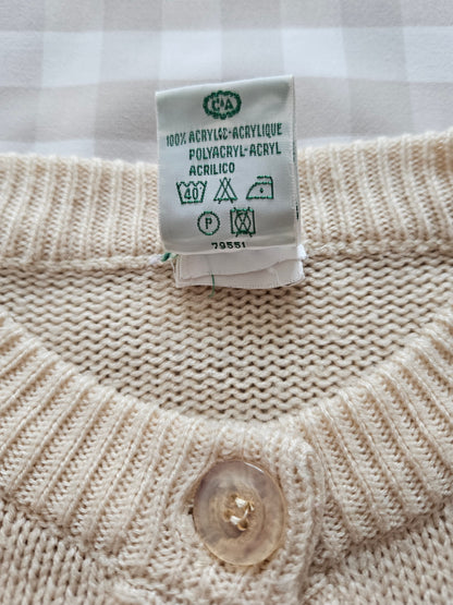 Cardigan beige brodé fleurs - S/M