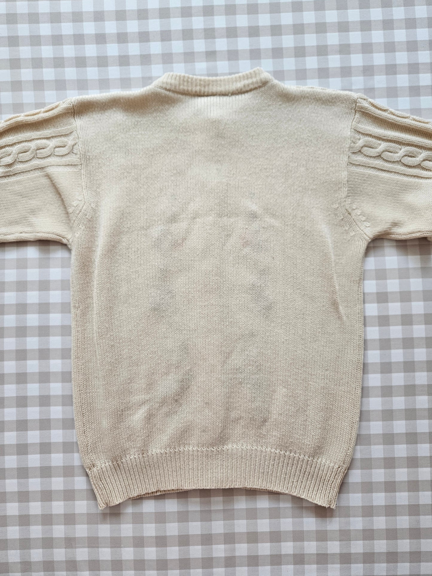 Cardigan beige brodé fleurs - S/M