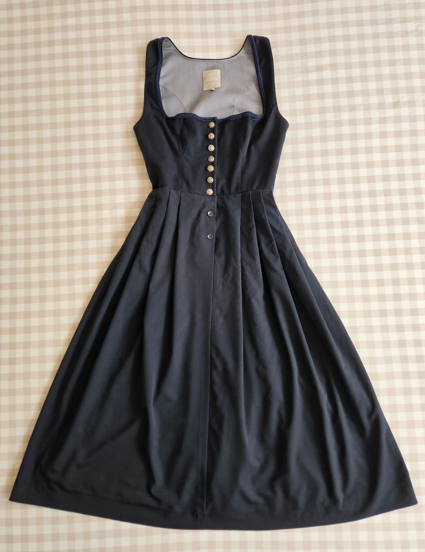 Robe vintage bleu foncé darkacademia - S