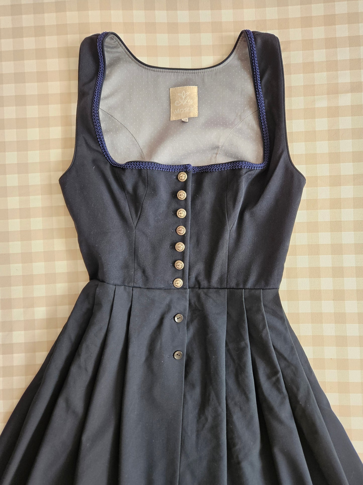 Robe vintage bleu foncé darkacademia - S