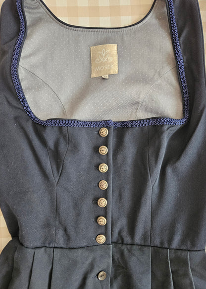 Robe vintage bleu foncé darkacademia - S