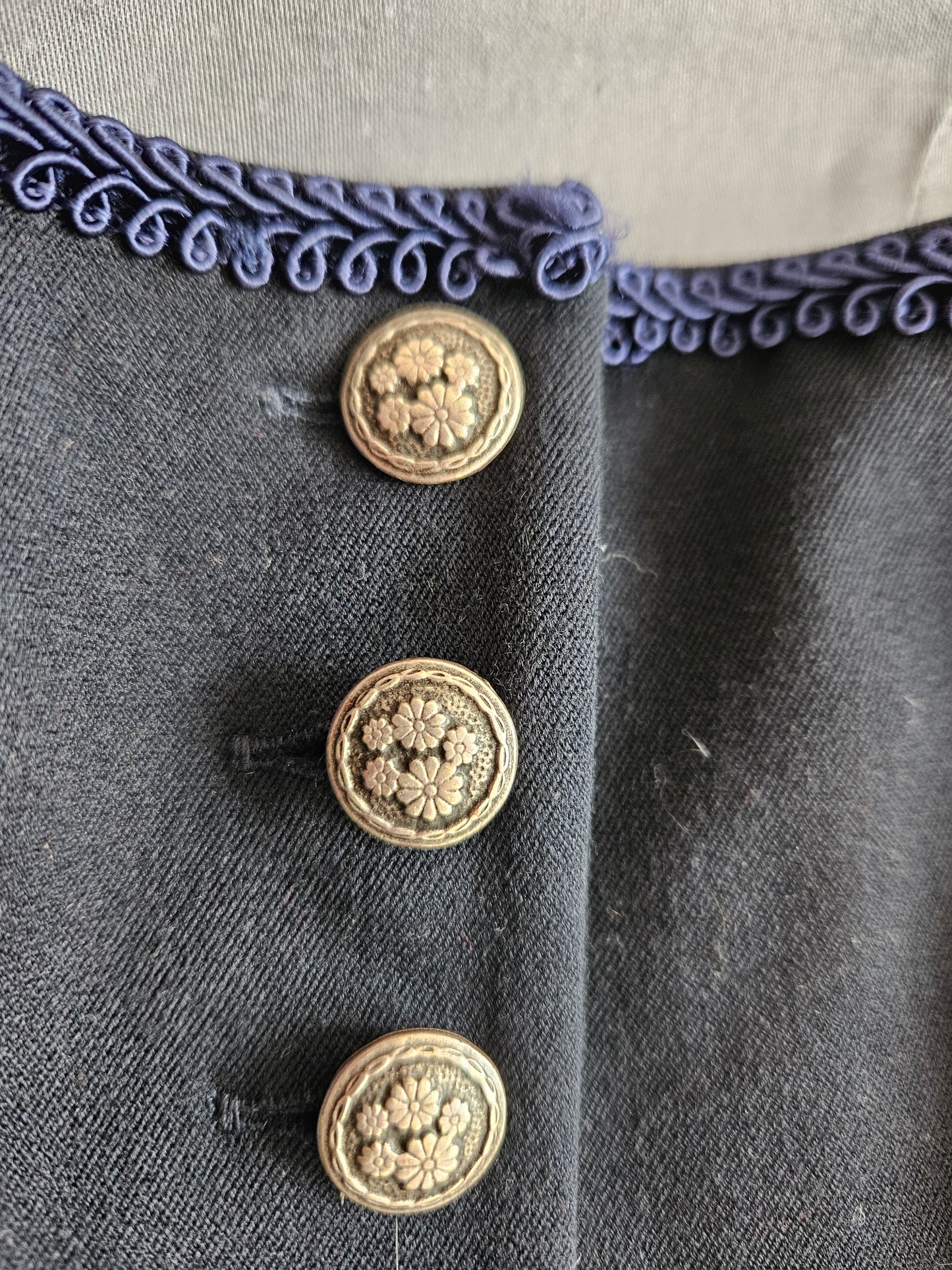 Robe vintage bleu foncé darkacademia - S