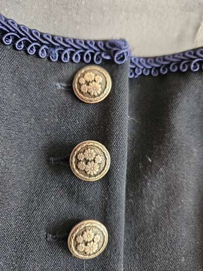 Robe vintage bleu foncé darkacademia - S