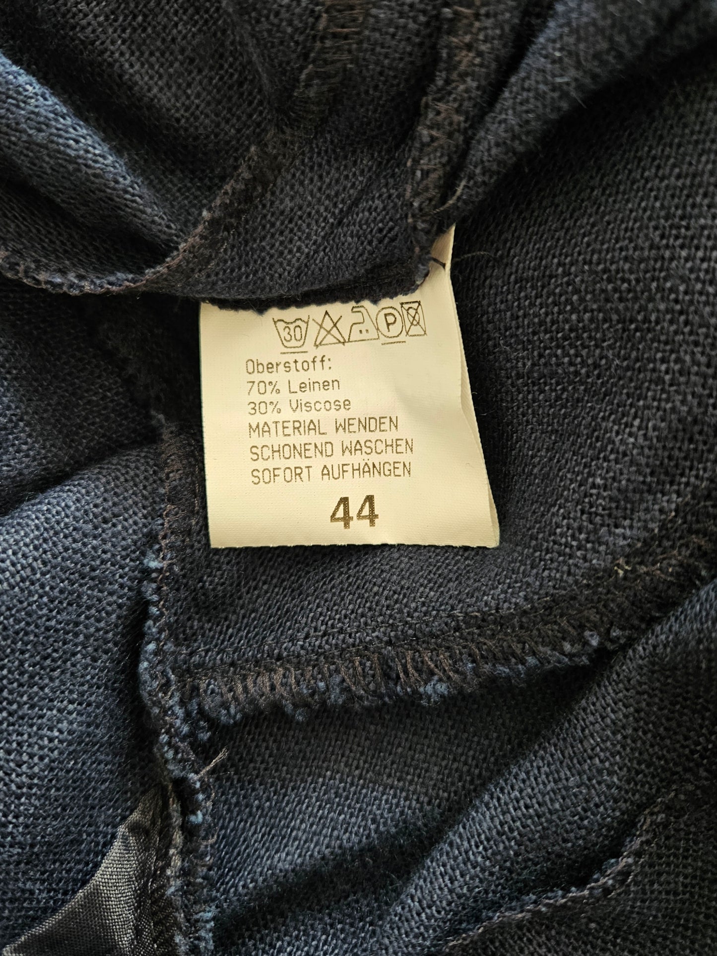 Robe en lin bleue foncée vintage - XL/XXL