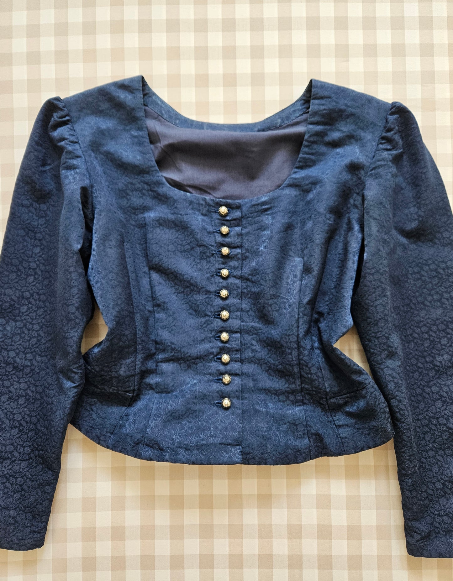 Top darkacademia bleu foncé vintage - M/L