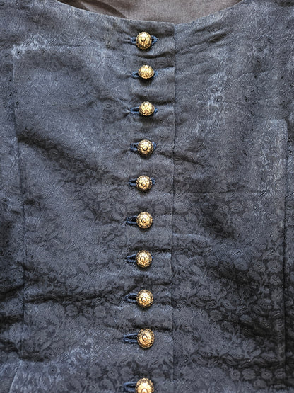 Top darkacademia bleu foncé vintage - M/L