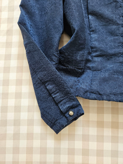 Top darkacademia bleu foncé vintage - M/L