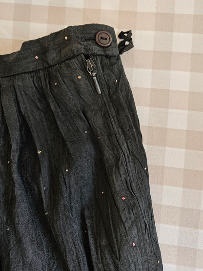 Jupe longue noire à pois vintage - XS
