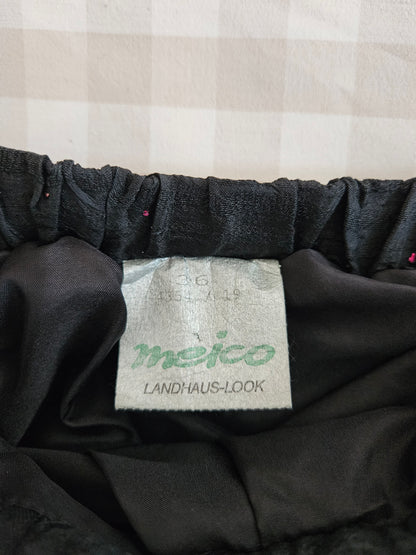 Jupe longue noire à pois vintage - XS