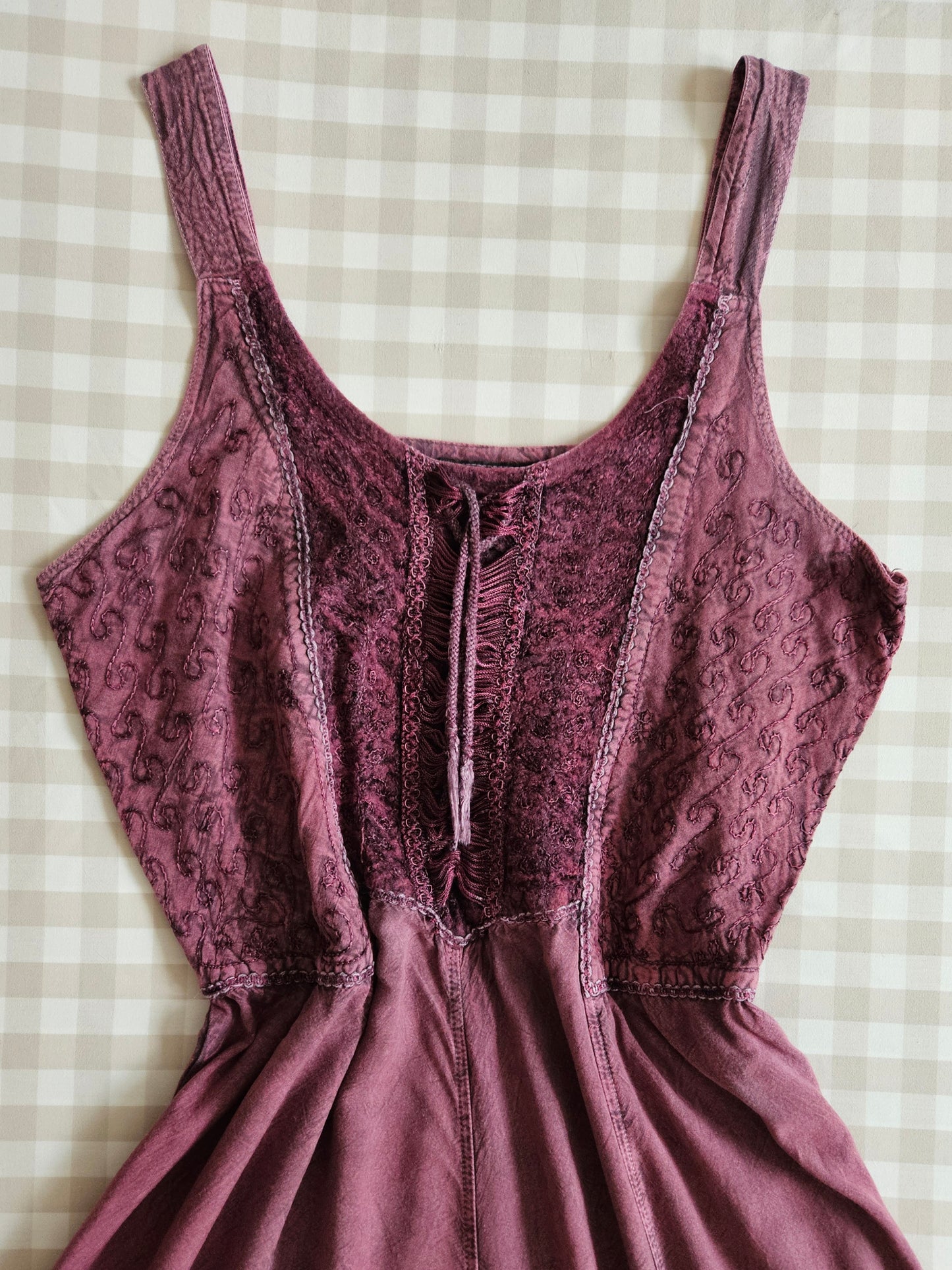 Robe violette brodée fairycore - L/XL