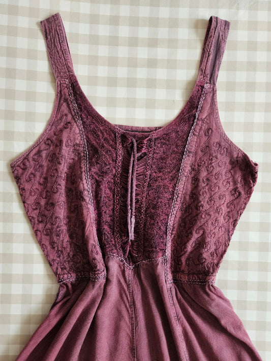 Robe violette brodée fairycore - L/XL