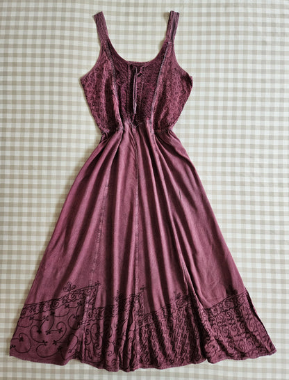 Robe violette brodée fairycore - L/XL