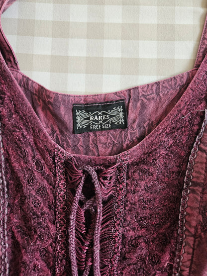 Robe violette brodée fairycore - L/XL