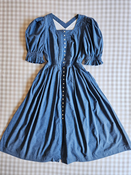 Robe longue vintage en coton - L